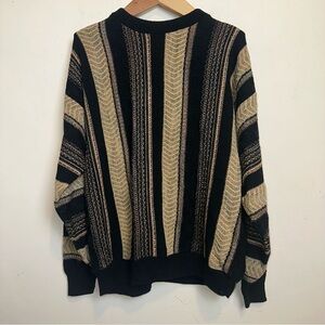 VTG Protege Collection Sweater Mens XL 3D Knit Crew Neck Textured Coogi Style